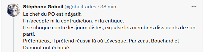 blemire's tweet photo. Encore?  

Une ènième attaque ad hominem par le conseiller masqué de François Legault.  

Il "persiffle" et signe, ce NON ÉLU caquiste... https://t.co/mmQiOK54f0
