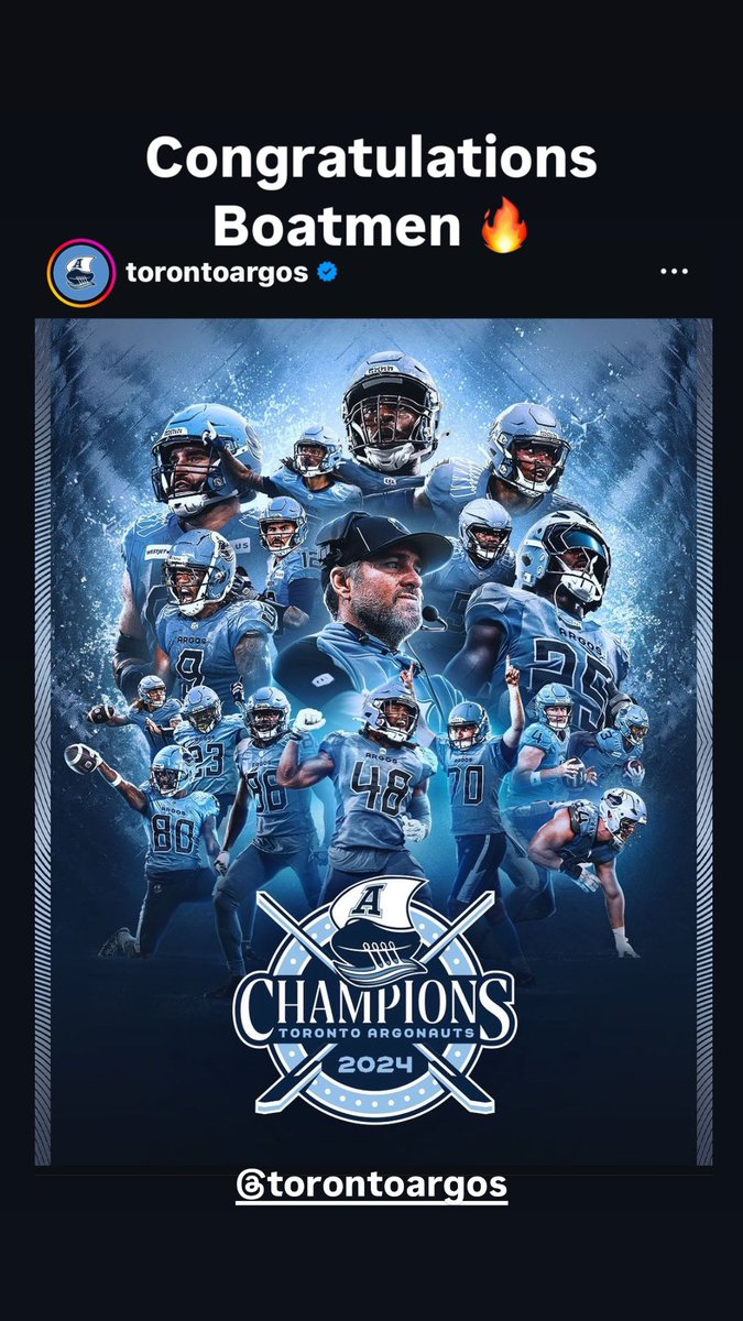 The Boatman done it again!! Grey Cup Champions #jobwelldone