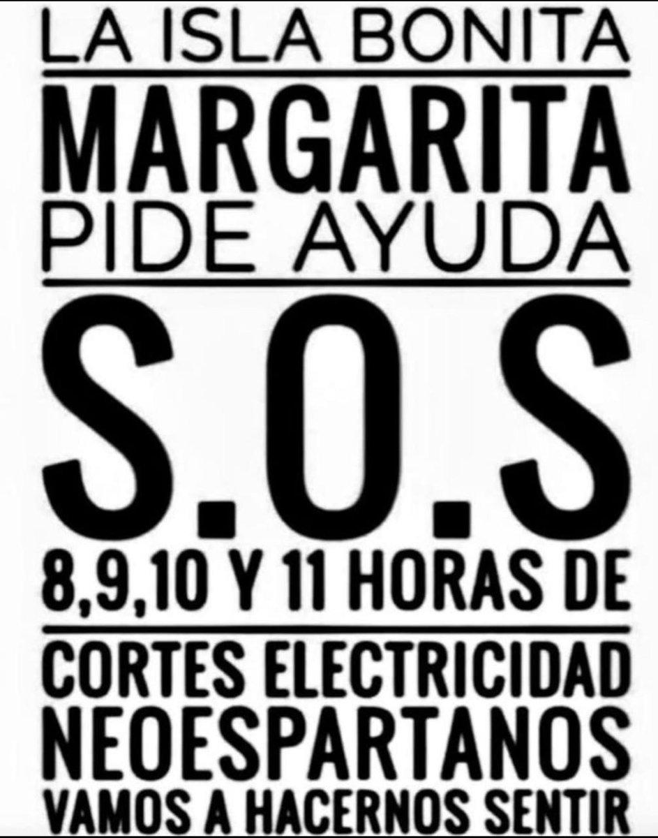 ChuoTorrealba's tweet image. ¡Como castigan a Margarita! De destino turístico nacional e internacional de primera magnitud, en tiempos de la Venezuela democrática, a isla sobreviviente en estos tiempos -literalmente oscuros- de la "Venezuela potencia" madurista...
