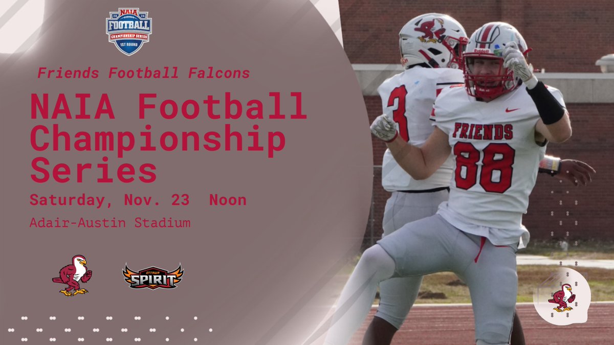 FriendsFalcons's tweet photo. Football Falcons’ first appearance in NAIA Football Championship Series since 2008 will be at home Saturday vs. Ottawa (Ariz.)
READ: https://t.co/IvDGbcl0nn https://t.co/7Blkq92xyi