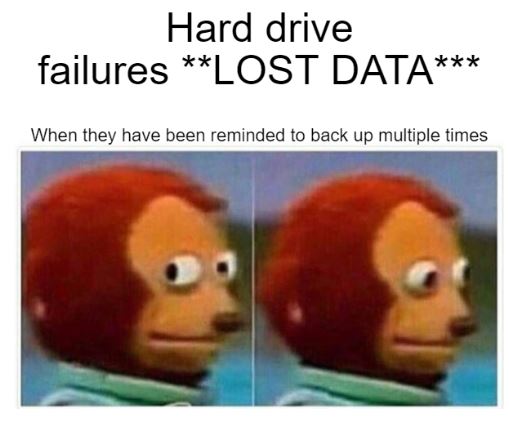 Its Sunday night, have you backed up  your important file recently?