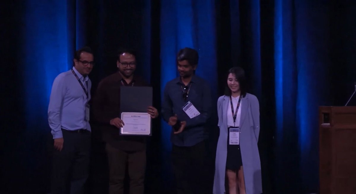 mtnayeem's tweet photo. Honored and humbled to receive the "𝐁𝐞𝐬𝐭 𝐑𝐞𝐬𝐨𝐮𝐫𝐜𝐞 𝐏𝐚𝐩𝐞𝐫 𝐀𝐰𝐚𝐫𝐝" 🏆 at #EMNLP2024 for our work on KidLM. 

A heartfelt thank you to everyone who supported and encouraged me along this journey—it truly means the world! 🙏✨

#NLProc #AI #Research @emnlpmeeting https://t.co/5kWUg3Flis