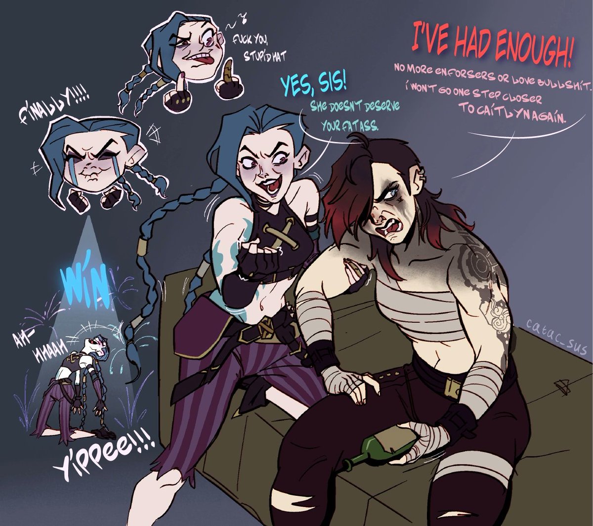 catac_sus's tweet photo. Damn, you don't learn from your mistakes, do you? Or do you have a kink for ponytails,Vi?

#arcane #arcane2spoilers #ArcaneSeason2 #caitvi #jinx https://t.co/OapESbdSxE