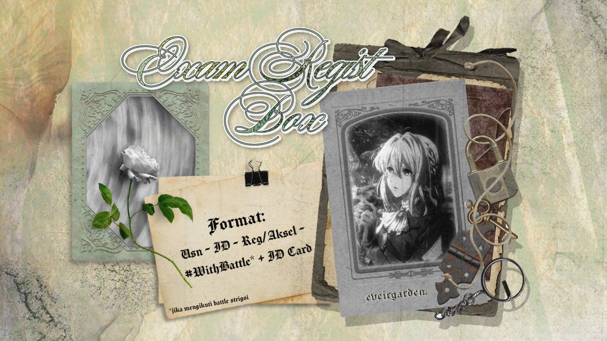 ㅤㅤ
𝐄𝐗𝐀𝐌 𝐑𝐄𝐆𝐈𝐒𝐓 𝐁𝐎𝐗

Dearest, <a href="/glorymoroi/">Batty🦇</a> <a href="/forzdhampir/">Wolpie🐺</a>!
Bagi yang telah memenuhi syarat ujian, dapat mengisi kotak berikut ya.

Jangan lupa sertakan bukti pembelian buku wajibnya ya (screenshot/qrt pengiriman buku)

deadline: November 18, 2024. 18:00 (GMT+7)

ㅤㅤ