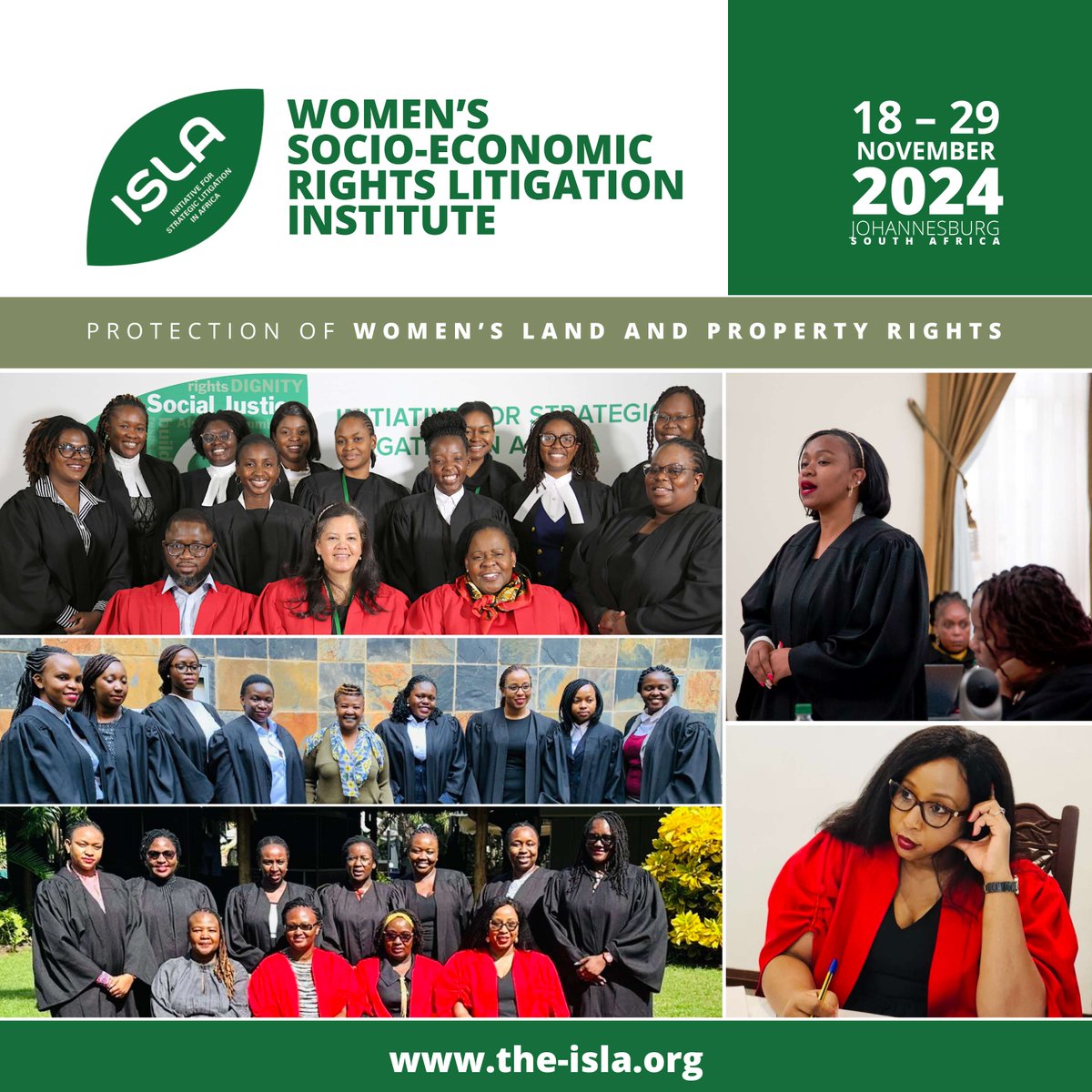 Today we commence the Women's Socio-Economic Rights Institute (WSER) with a thematic focus on 'Protection of Women's Land and Property Rights'.