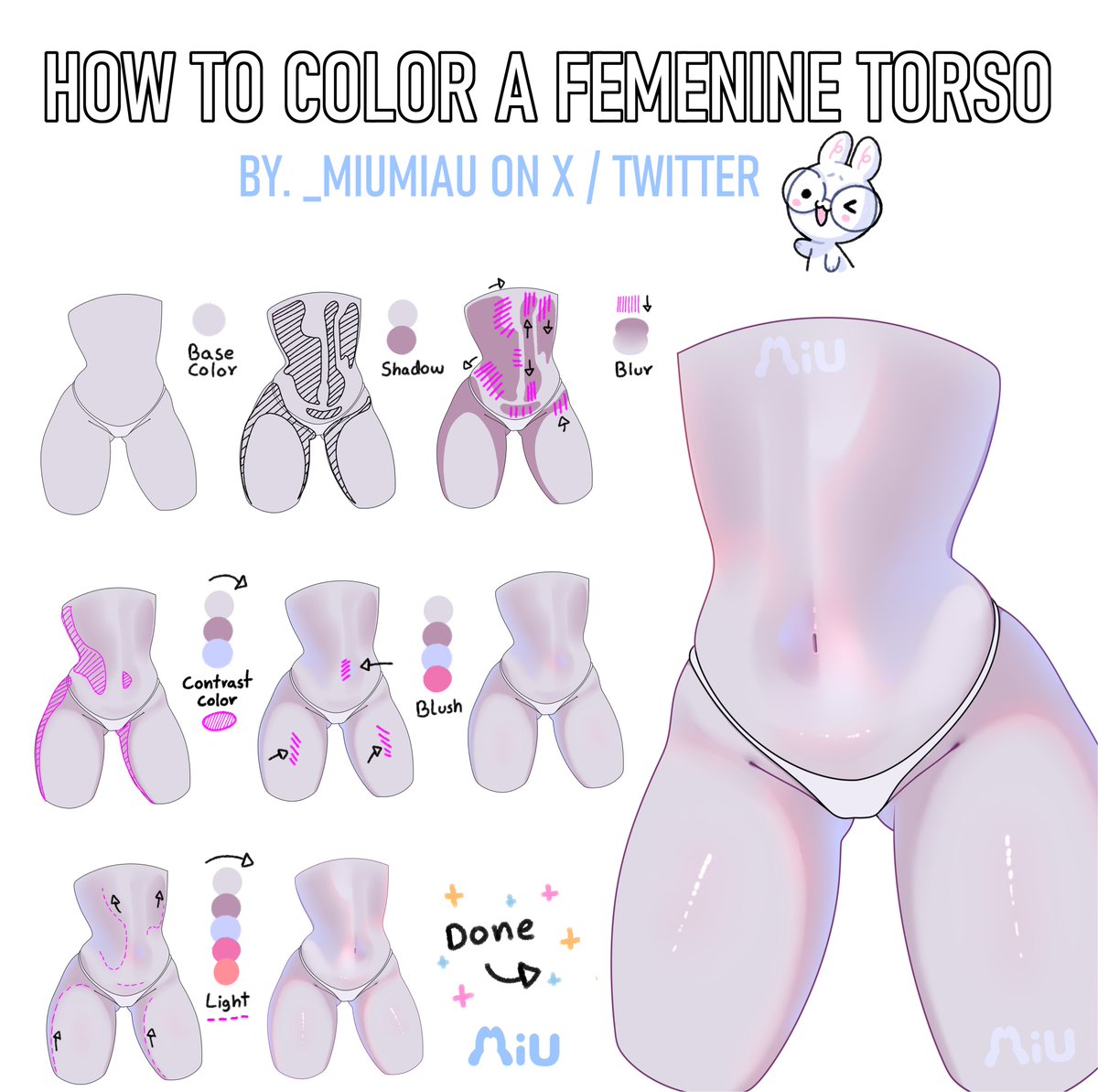 _MiuMiau's tweet image. 🟦HOW TO COLOR A FEMALE TORSO🟦

- Show me your art practices!!
You can find the image in better quality below⬇️
.
.
.
.
#animedigitalart  #Tutorial #Vtuber #Art #ArtTutorial