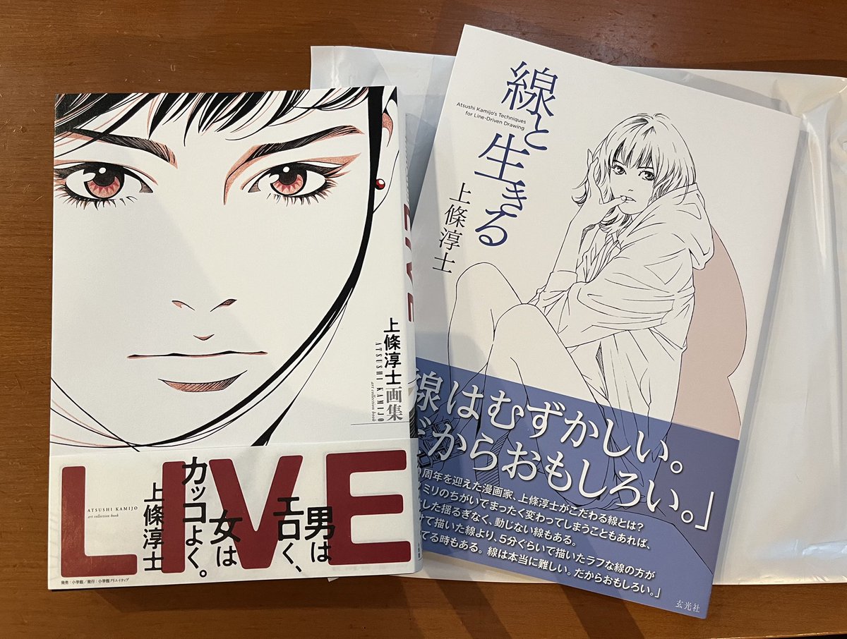 弥生美術館に北原みのりさんと行ったら、学芸員中川さんの連絡を聞いた上條淳士さんから「ご案内出来なくて残念です。お二人に」と豪華本を2冊ずつプレゼントしていただく!!
キャー!!
感激して「To-yイエー!!」も撮ってもらいました。