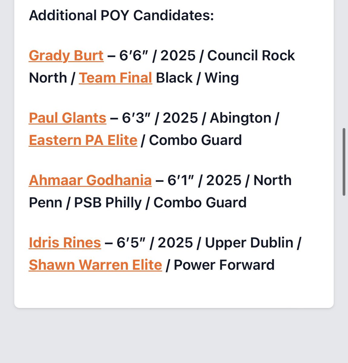 AhmaarG's tweet photo. Thank you to Prep Hoops Pennsylvania for the write up and consideration for SOL player of the year.

https://t.co/hiBomKIYJg

https://t.co/JT8gUIrDEB https://t.co/8CSwwvEj2i