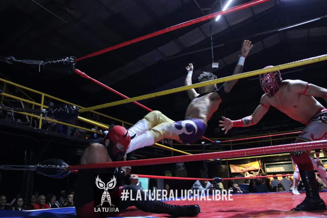 LaTijeraLucha's tweet image. Gran arranque en el 6️⃣3️⃣ aniversario de la #ArenaAztecaBudokan donde seis jóvenes talentos se brindaron de forma espectacular entre castigos y vuelos que hicieron vibrar al respetable, donde #Horizontal,#Diagonal y #PequeñoDiagonal caen ante #DinamicFly,#GoldenPower y #DeathMagic