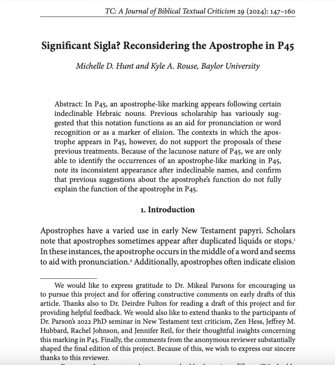 Krouse722's tweet photo. Check out the latest edition of TC for a piece about the apostrophe in P45, co-authored by myself and Michelle Hunt. https://t.co/VJCY9tAaKB