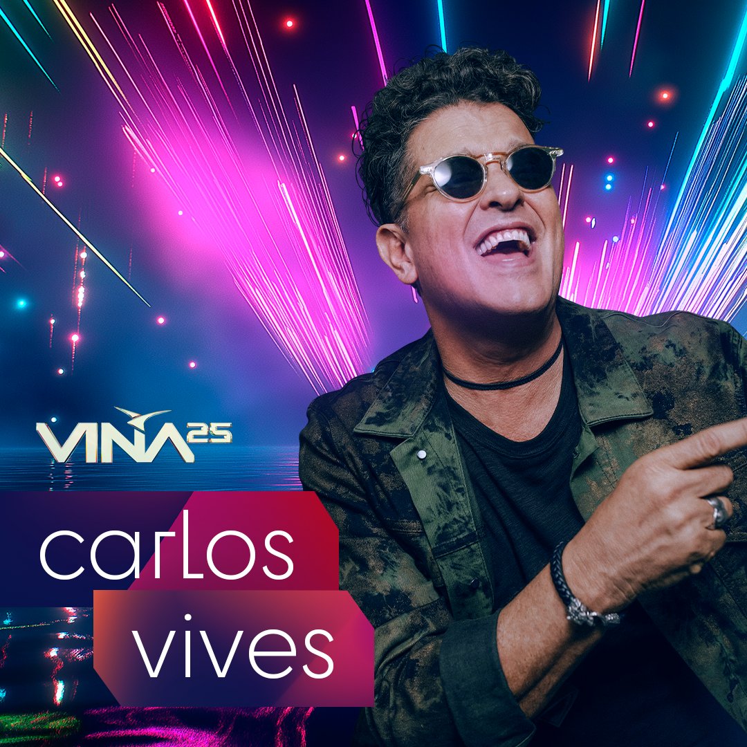 Artista confirmado para #Viña2025 <a href="/carlosvives/">Carlos Vives</a>

¡El rey del vallenato y la música colombiana regresa a la Quinta Vergara!
Con más de 30 años de carrera y nombrado recientemente ‘la persona del año’ por los Latin Grammy, Carlos Vives promete una noche inolvidable llena de ritmo,