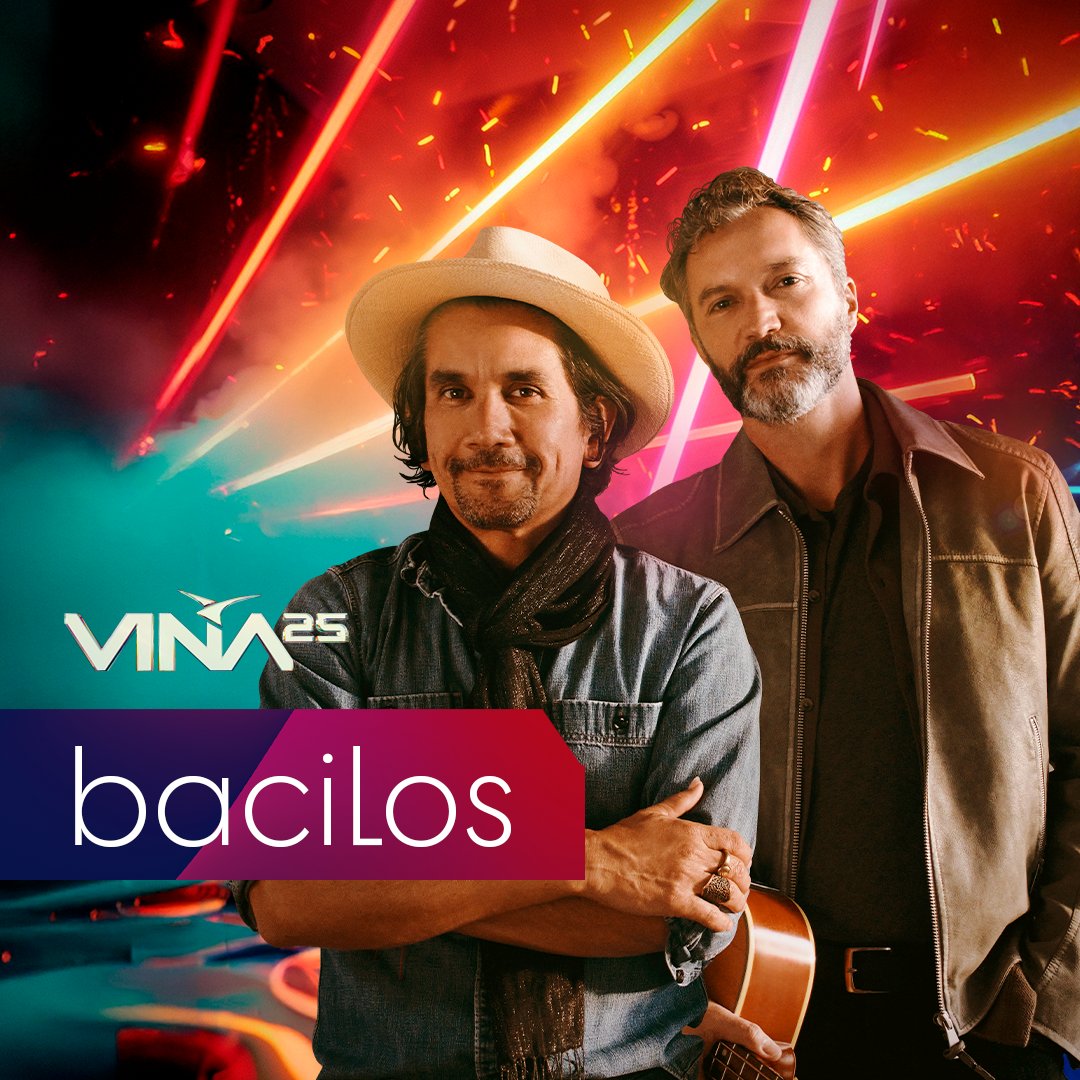 Artista confirmado para #Viña2025 <a href="/bacilos/">Bacilos</a>

¿Estás listo para cantar a todo pulmón "Caraluna" y "Tabaco y Chanel"?

Bacilos regresa a la Quinta Vergara con sus inolvidables himnos que han marcado generaciones. Prepárate para una noche llena de emociones con clásicos que todos