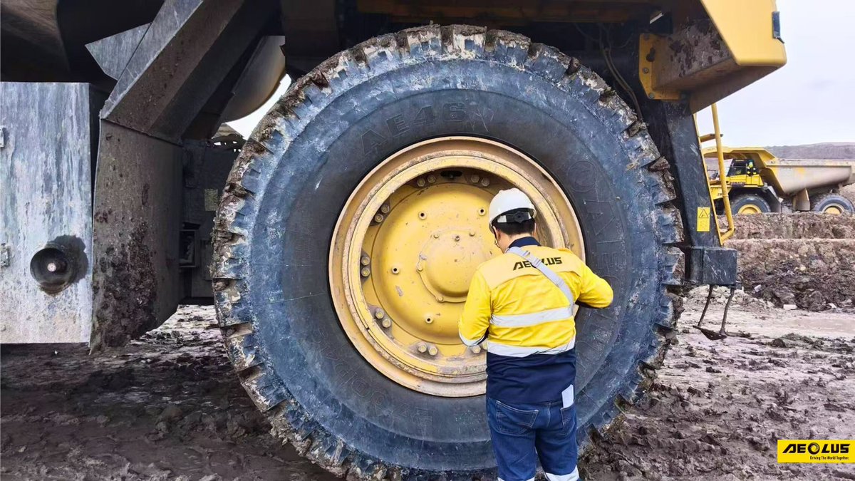 OffTyre2041's tweet photo. Aeolus local managers in Indonesia, Mr. Sonny and Mr. Abdul, have conducted a heat study on the 27.00R49 AE46 tyres for our partner. Exceptional service, indeed! #WeOwnTheOffRoad #AeolusTyre https://t.co/ljVke738Mb