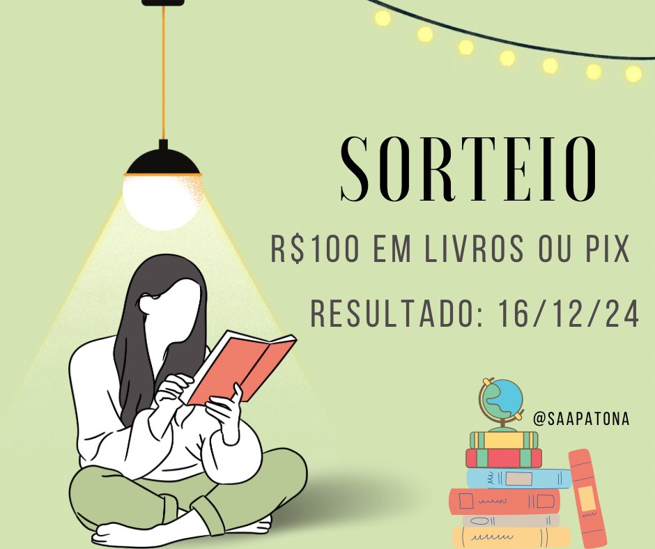 saapatona's tweet image. 🚨SORTEIO DA TERÇA DO LIVRO 
 
🔥 R$100 em livros ou pix (já que mt gente prefere pix) 

🗣️REGRAS
• me seguir
• dar rt e fav 
• comentar o que deseja nesse tweet

RESULTADO: 16/12/2024

boa sorte 🍀