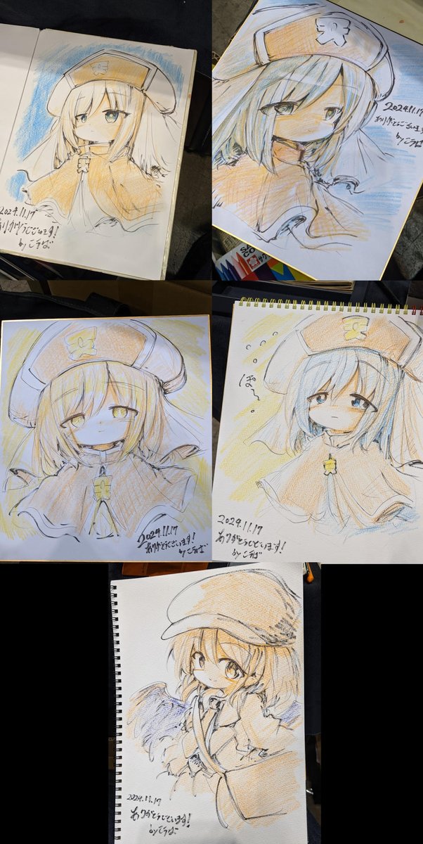 描いたスケブ。モーニン様×4と1射命丸 