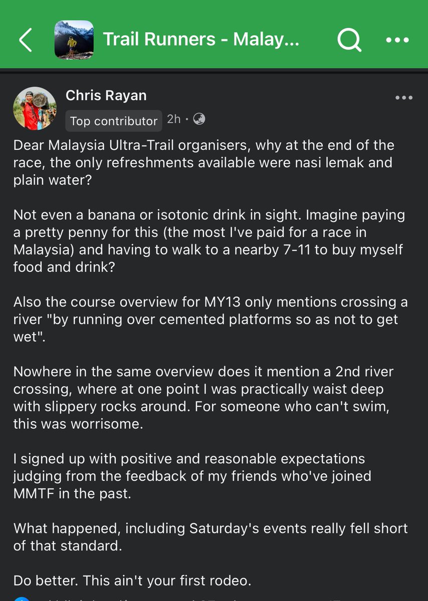 khairizulfadhli's tweet photo. Malaysia first TRAIL INTERNATIONAL EVENT

Makin ramai dah berani bersuara

Kita kritik sebab kita support, ini dapat pula Race Director arrogant satu minta maaf pun tak ada 

Lepas tu ada pula orang dok support, dah biasa kena tindas sampai bela hak sendiri pun tak tahu https://t.co/qkBXNPBTfO