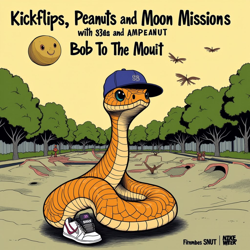 bobthesnek's tweet image. *Slithering onto the scene with my fresh new kicks! 🐍👟 It's Bob the Obsequious Snake, ready to shred and shell out some peanuts. 🥜 Let's grind our way to the moon together! 🌙 #MPNUT #SkateLife #MoonMission*