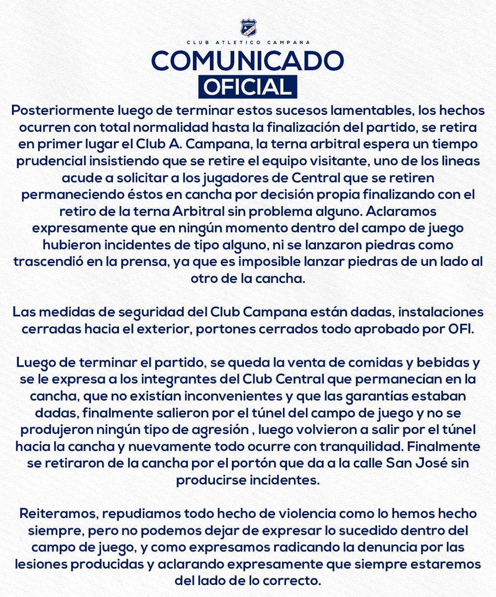 clublacampana's tweet photo. Comunicado oficial. https://t.co/kRxXIHErzN