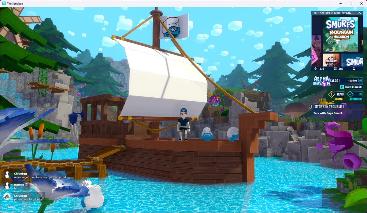 Joobjang331's tweet photo. Ahoy, mateys! Found the Pirate's Boat in Mountain Expedition in @TheSandboxGame. Who's up for a virtual treasure hunt? ☠️🏴‍☠️ https://t.co/uiIrg0eE5c #TheSandbox #AlphaSeason4 #AS4SocialChallenge https://t.co/F0YhY27X2t