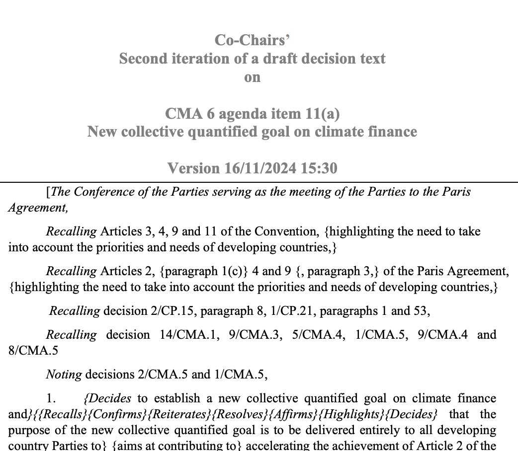 The new climate finance target is the big issue that will define #COP29

Government ministers are arriving to thrash out everything from the amount of money raised to who contributes towards it

So as the second week begins, where are we with the climate finance negotiating text?