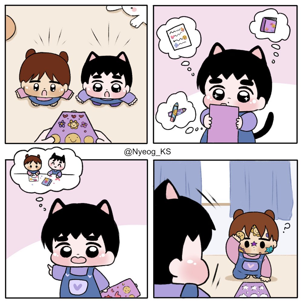Nyeog_KS's tweet photo. [Fanart] Kitten Soo &amp; Nini bear: Sticker ✨️ https://t.co/vAjLUURl6r