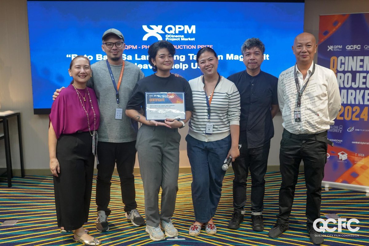 Grateful to pick up two awards from the 2024 <a href="/QCinemaPH/">QCinema</a> Project Market for our project Heaven Help Us (Bato Bato Sa Langit Ang Tamaan Magagalit) dir. Eve Baswel, prod. John Torres, Jules Katanyag

QPM PHILIPPINES CO-PRODUCTION GRANT
CMB DISCOVERY AWARD

qcfilmcommission.ph/qcinema-projec…
