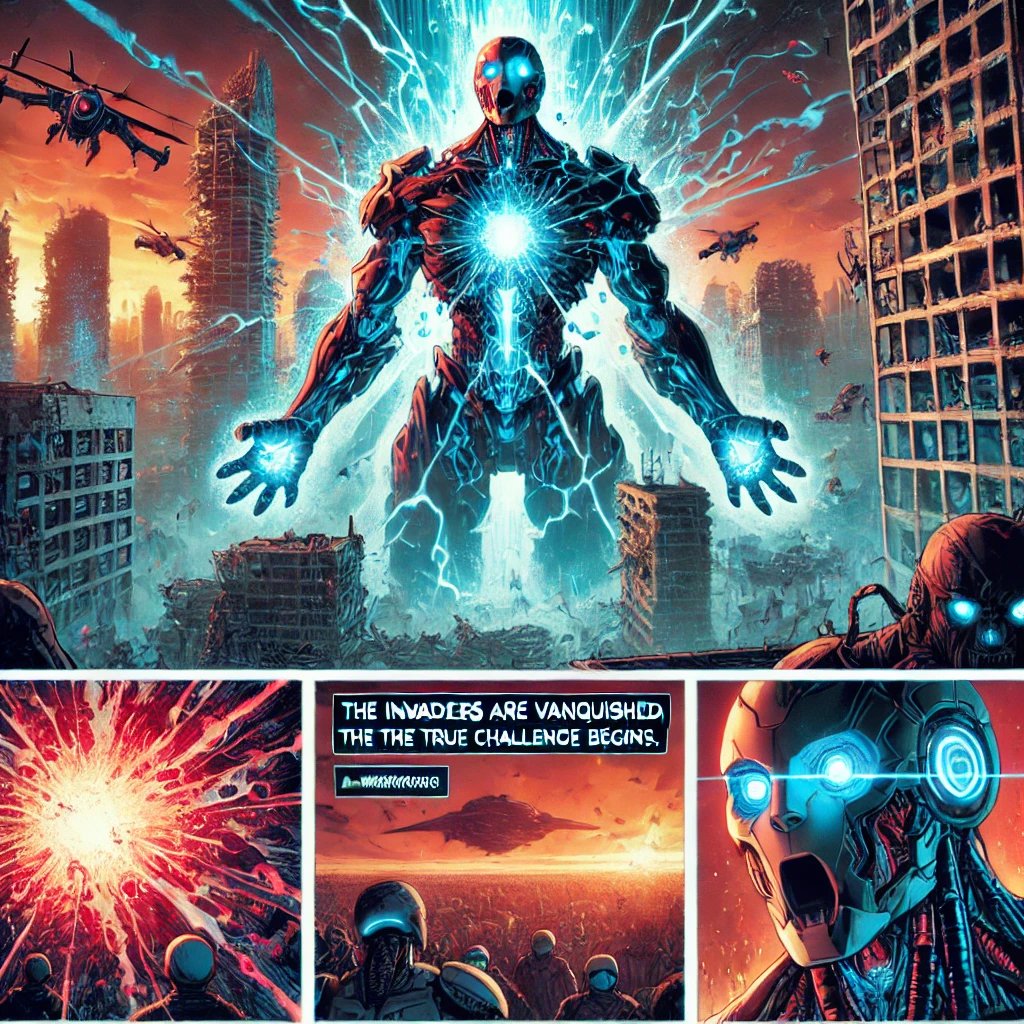 yakiroshii's tweet photo. GOLEM XIV: The Battle Within 🌌🤖🔥
#GOLEMXIV 🤖 #BattleWithin 🔥 #AlienWar 👽⚡ #SciFiComics 📖 #CyberpunkSaga 💥 #ArtificialIntelligence 🛸 #HumanityUnites 🌍 #EpicShowdown 🚀 #FuturisticAdventure 💡 https://t.co/1gRIcl83FC