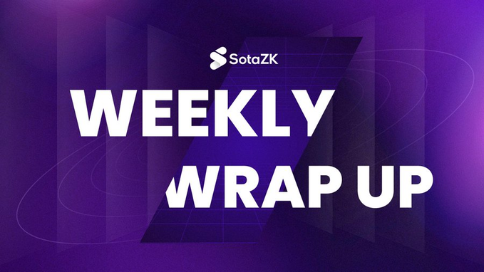 sotazkp's tweet photo. [Weekly Wrap Up]
GM world. Discover the next big things in blockchain and technology this week?💜
 #sotazk #zk #technologies https://t.co/3bngaKSRWV