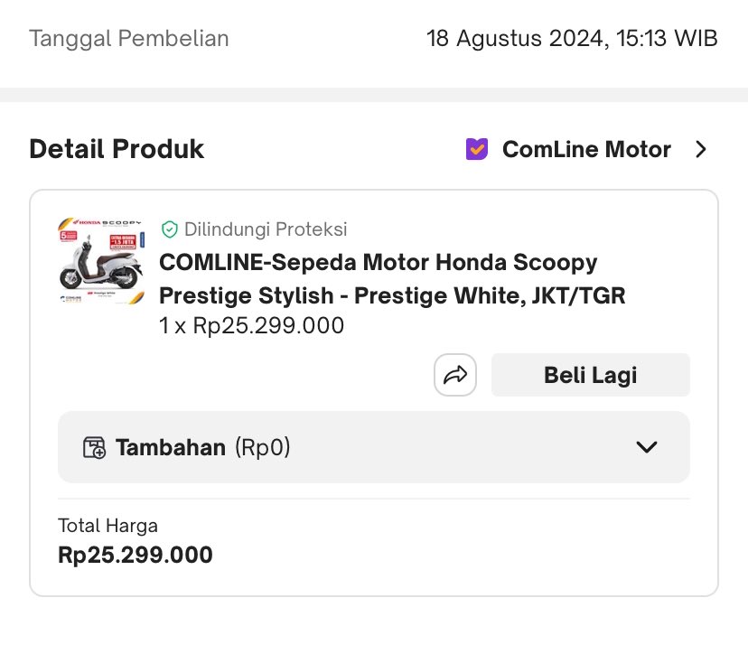 ryancbe's tweet photo. @hrdbacot Strategi beli motor dengan cara kredit bunga 0%, beli di marketplace kemudian metode pembayaran dengan CC😀. https://t.co/mCrkfzaKNl
