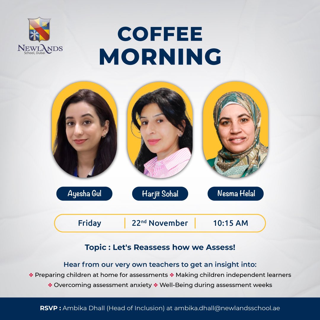 Join Us for Another Special Coffee Morning!
Date: Friday, 22nd November, 2024
Time: 10:15 am

Please RSVP to our Head of Inclusion at ambika.dhall@newlandsschool.ae.

#NewlandsInclusion #CoffeeMorning #NewlandsWay