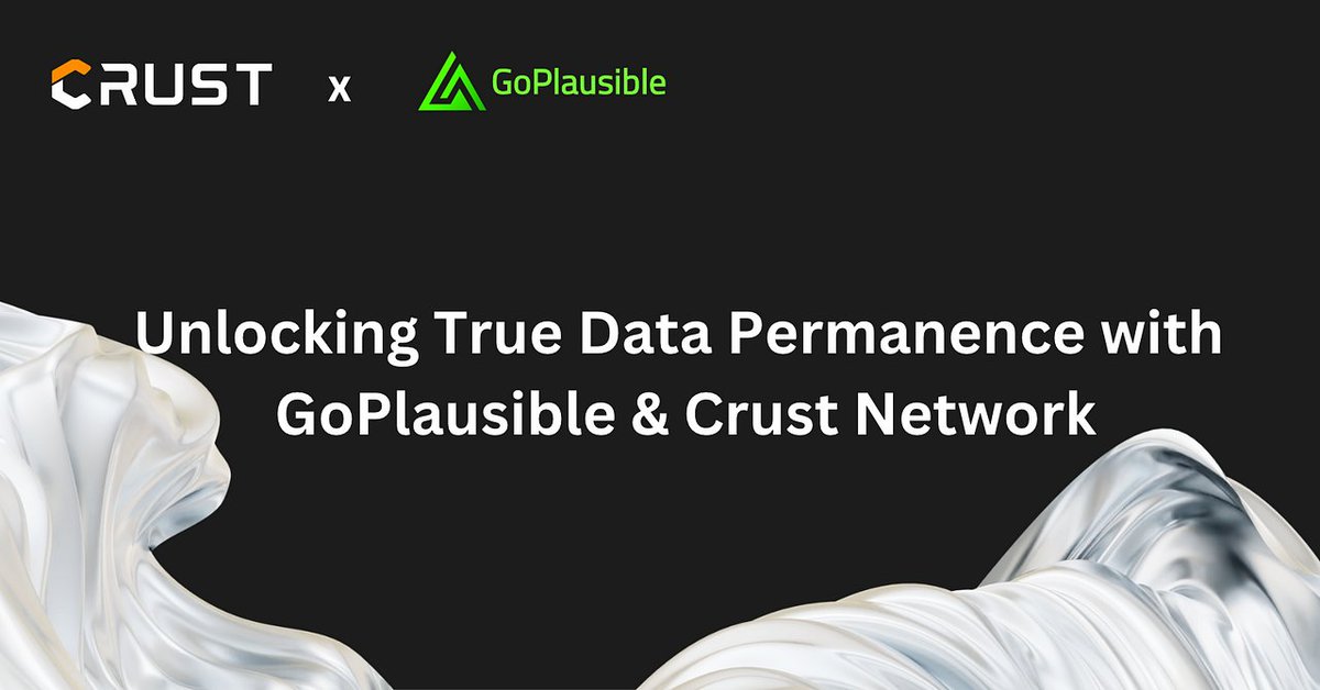 🚀 <a href="/GoPlausible/">GoPlausible</a> combines the power of <a href="/CrustNetwork/">Crust Network</a>  to deliver permanent, decentralized storage! 💾🔒
With Crust’s double-pinning and GoPlausible’s seamless IPFS integration, your data stays secure, resilient, and always accessible—no matter what!