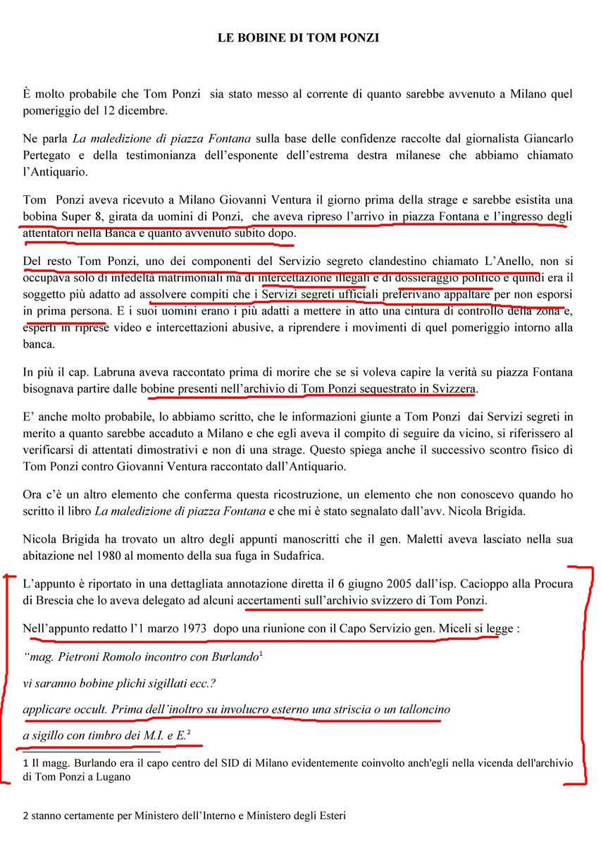 Wikileaks_Ita's tweet photo. Appunto del 1973 sul capo 🇮🇹#SID 🕵Vito #Miceli Loggia #P2 che ordina di occultare e applicare il sigillo MIn Esteri-Difesa sui plichi bobine presenti nell'archivio svizzero di Tom #Ponzi...dove ci sarebbe il girato in Super 8 della strage di #PiazzaFontana https://t.co/VqZqeFxkxe