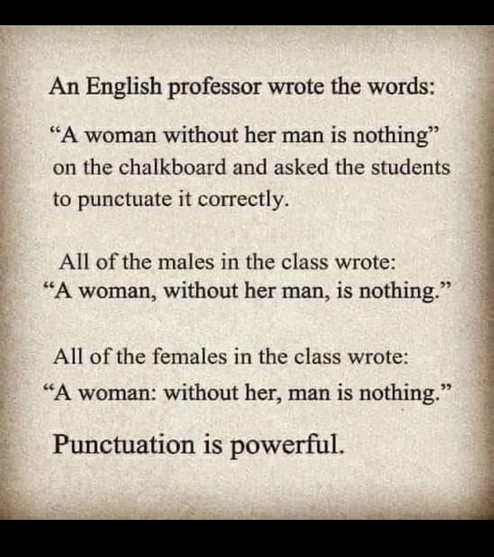 BrianMSeaman's tweet image. #Punctuation - a lesson .....