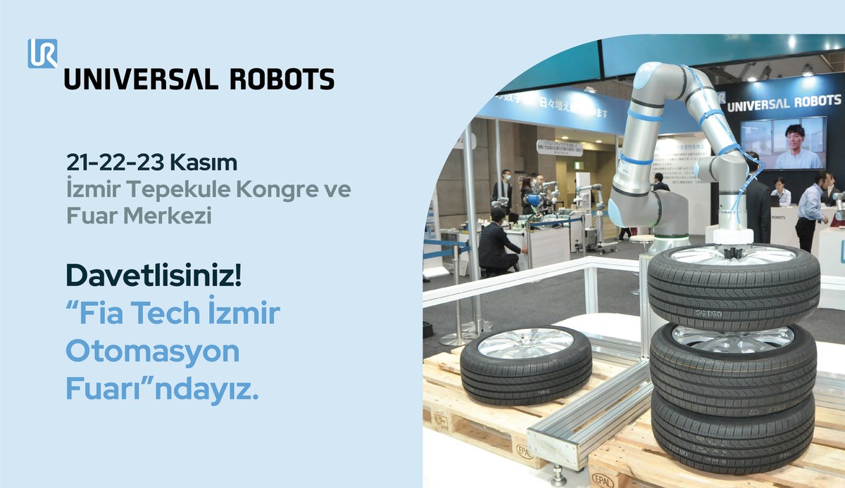📢Davetlisiniz! “Fia Tech İzmir Otomasyon Fuarı”ndayız!
🗓️ 21-22-23 Kasım 2024 📍 İzmir Tepekule Kongre ve Fuar Merkezi

#dijitaldönüşüm için #cobot avantajlarıyla tanışmaya hazır mısınız?

Cobot'larla tanışmak, dijital dönüşümün bir parçası olmak için👉 fiatech.com.tr/fia-tech-izmir…