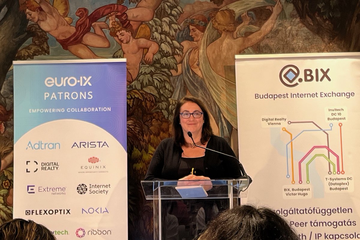 INEX (@comepeerwithme) on Twitter photo Jó reggelt from Budapest where our very own <a href="/lileeny/">Eileen Gallagher</a> is opening the IX Association’s 41st forum in her capacity as a member of the Euro-IX Board.
#EuroIX41 #peeringisgoodforus Jó reggelt from Budapest where our very own <a href="/lileeny/">Eileen Gallagher</a> is opening the IX Association’s 41st forum in her capacity as a member of the Euro-IX Board.
#EuroIX41 #peeringisgoodforus