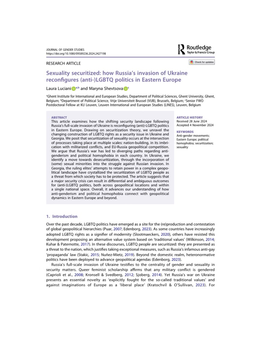Maryna Shevtsova (@marynashevtsova) on Twitter photo The new article we wrote with <a href="/lau_luciani/">Laura Luciani</a> is out - and so quickly, wo-hoo! Big thank you to <a href="/johanna_kantola/">Johanna Kantola</a>, Elลผbieta Korolczuk, and Agnieszka Graff for inviting us and for all your support and guidance! doi.org/10.1080/095892โฆ The new article we wrote with <a href="/lau_luciani/">Laura Luciani</a> is out - and so quickly, wo-hoo! Big thank you to <a href="/johanna_kantola/">Johanna Kantola</a>, Elลผbieta Korolczuk, and Agnieszka Graff for inviting us and for all your support and guidance! doi.org/10.1080/095892โฆ