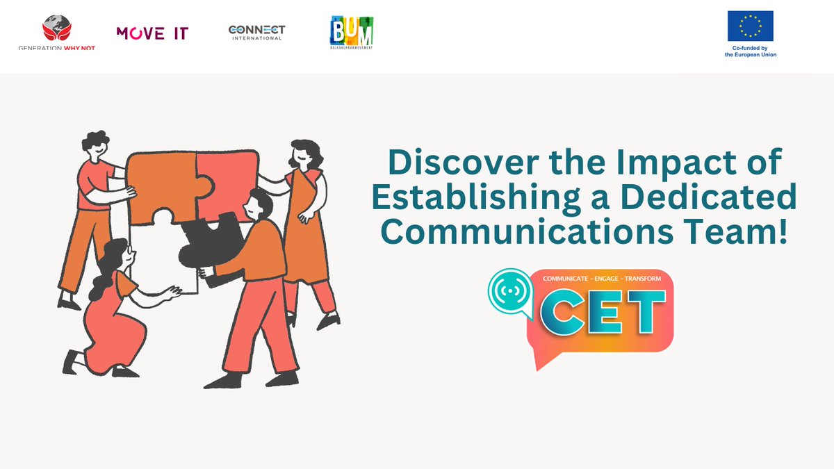 One key strength of many youth organizations is having a #communicationteam!
If you want to understand why or improve your communications, explore our free manual on the "Communicate-Engage-Transform" platform at cet-project.eu.
🇪🇺 The project is co-funded by the EU