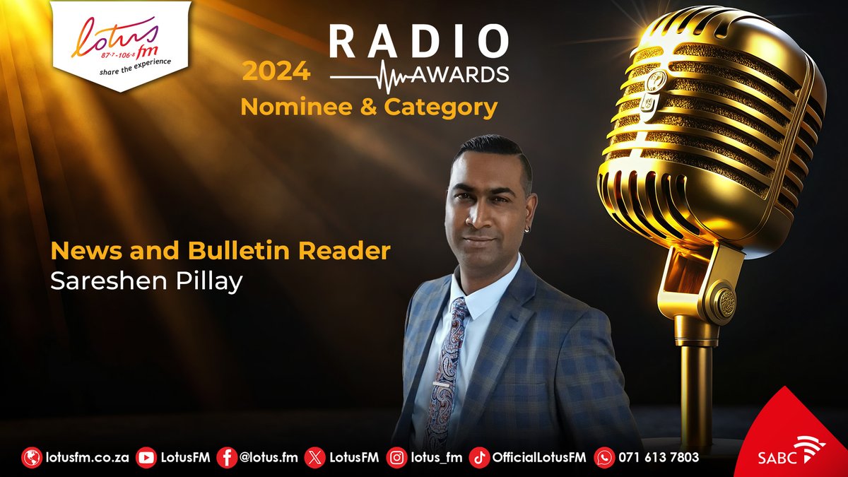 And here’s another round of applause for our Lotus FM 2024 Telkom Radio Awards Nominees! 📻🎙️🎖️✨ 👏🏼
#LotusFM #ShareTheExperience #RadioAwards