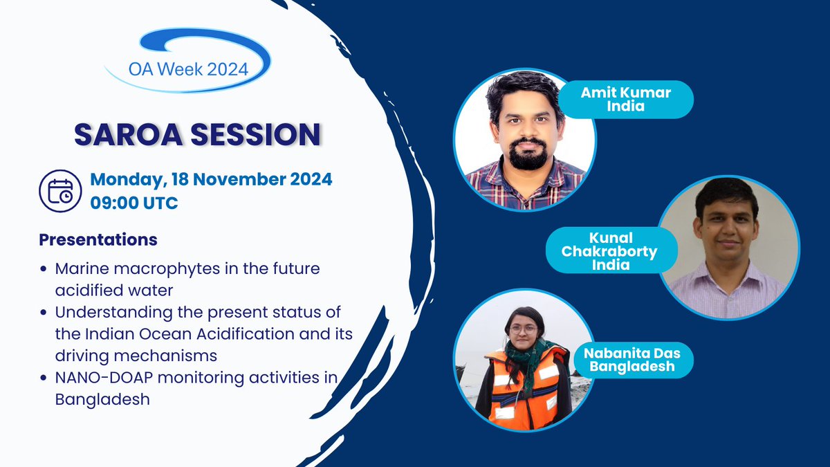 GOA-ON (@goa_on) on Twitter photo OA Week 2024 is about to start! 
Join us for the first session of #OAWeek2024, hosted by the South Asia Regional Hub on Ocean Acidification <a href="/SAROA_Hub/">SAROA</a> 
๐tinyurl.com/OASAROA24 OA Week 2024 is about to start! 
Join us for the first session of #OAWeek2024, hosted by the South Asia Regional Hub on Ocean Acidification <a href="/SAROA_Hub/">SAROA</a> 
๐tinyurl.com/OASAROA24