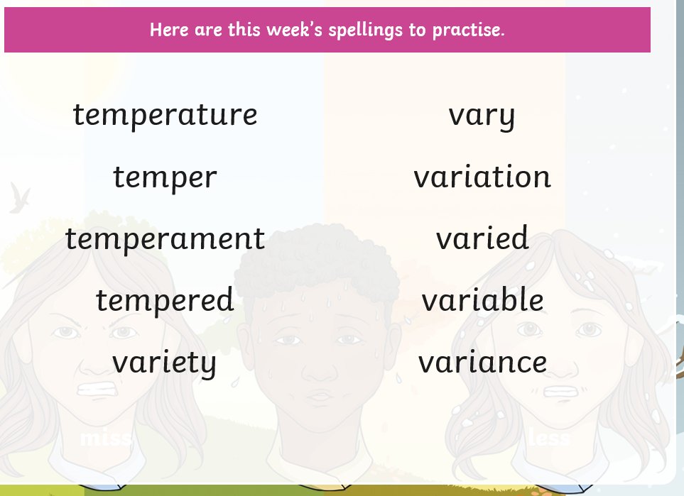 Here's your spellings for this week Year 6! <a href="/OwlerBrookC13/">Owler Brook Y6</a> <a href="/OwlerBrookC12/">Owler Brook Y6</a> #OwlerBrookHomeLearning