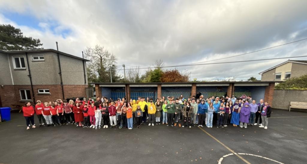 Our beautiful Rainbow Photo for Stand Up Awareness Week, creating support for LGBTQ+ young people! Well done to everyone, we are a colourful bunch!