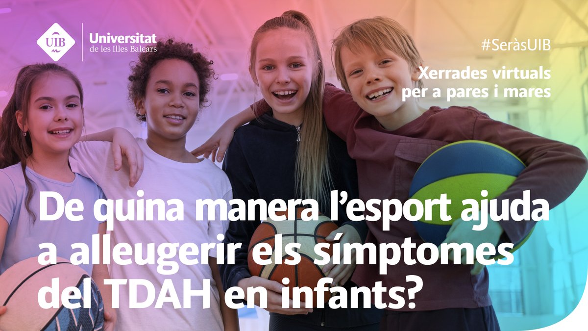PortUIB (@portuib) on Twitter photo Vols conèixer els beneficis de l’activitat física en infants amb #TDAH?
T'esperam a la xerrada virtual de dia 3 de desembre , a les 19 hores a càrrec d'<a href="/Adria_MMas/">Adrià Muntaner-Mas</a>
ℹ️seras.uib.cat/xerrades_pares…
#SeràsUIB Vols conèixer els beneficis de l’activitat física en infants amb #TDAH?
T'esperam a la xerrada virtual de dia 3 de desembre , a les 19 hores a càrrec d'<a href="/Adria_MMas/">Adrià Muntaner-Mas</a>
ℹ️seras.uib.cat/xerrades_pares…
#SeràsUIB