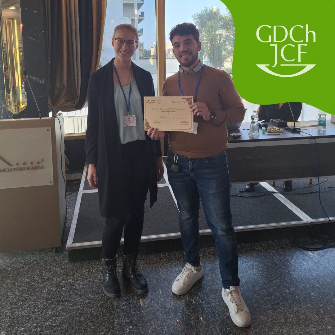 Congratulations to Luigi Cino from the University of Palermo! 🏆
Last week at the MYCS2024, a joint poster award by the JCF and SCI Giovani was presented. Luigi impressed the jury with his work and earned a travel award to attend our JCF Spring Symposium next year. 🚀
#MYCS2024