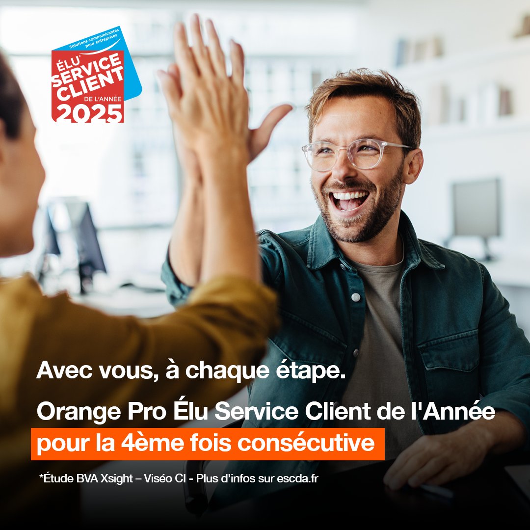 🏆 Nous sommes élus Service Client de l'Année pour la 4ᵉ fois consécutive.
Merci pour votre confiance et votre fidélité 🧡

En savoir plus ➡️ oran.ge/416RTrR
#ESCDA2025