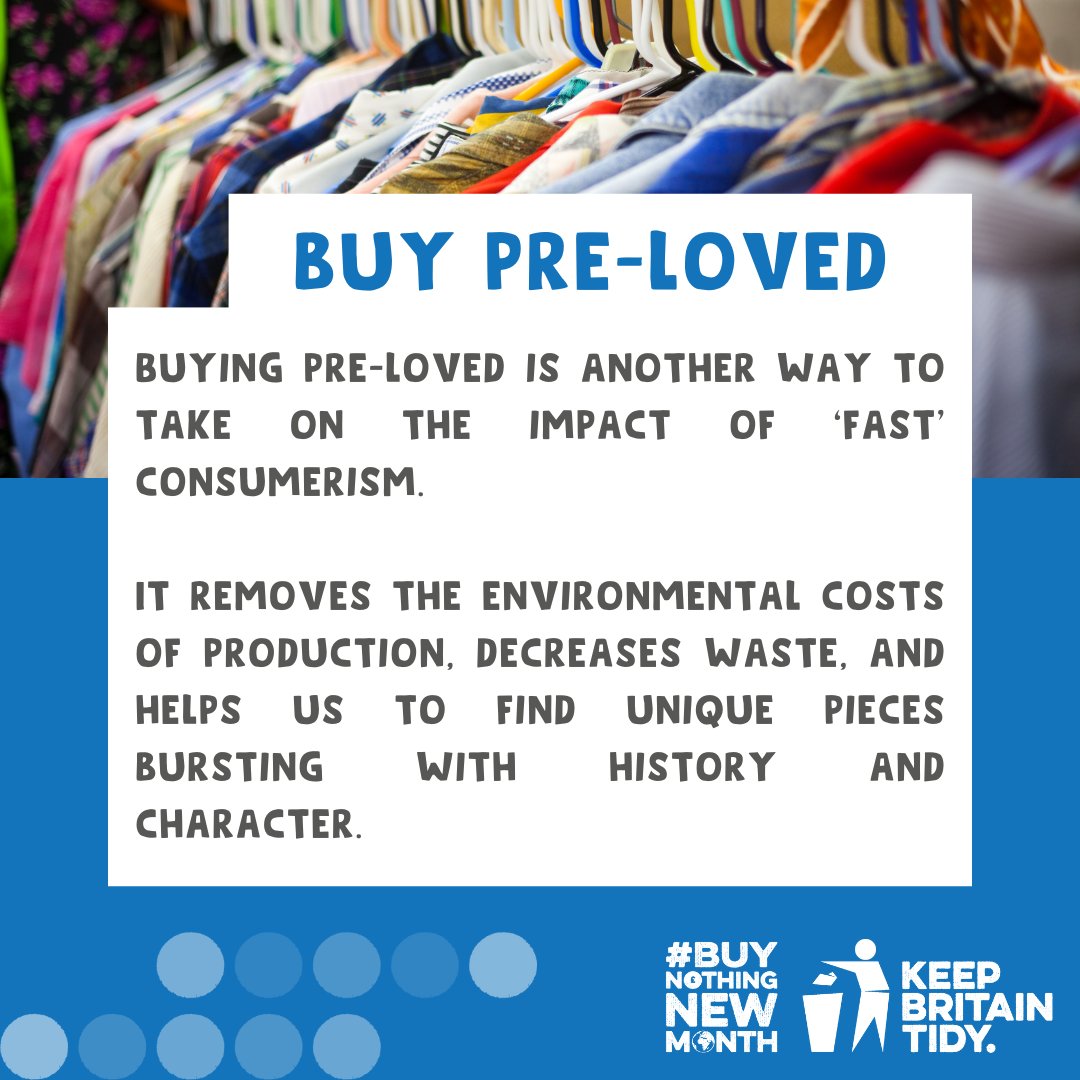 From production to packaging, every new item we buy comes with an environmental price tag. That’s why this #BuyNothingNewMonth, we want to swap the way we shop.

Sign up at keepbritaintidy.org/bnnm