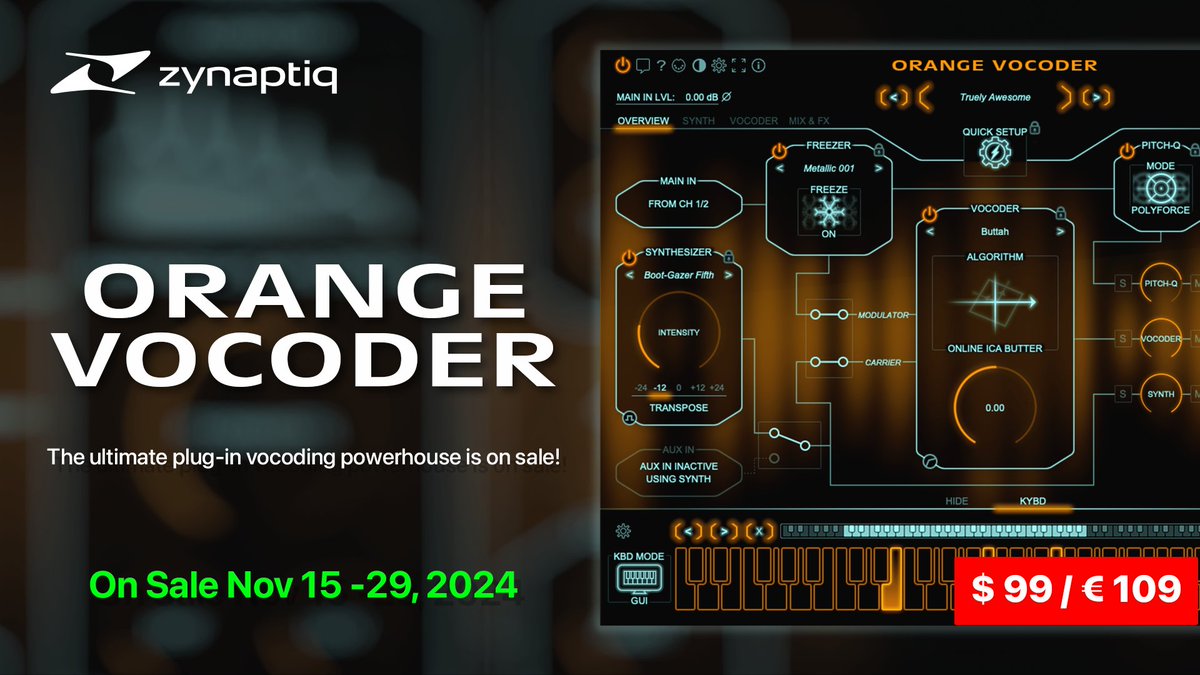 zynaptiq's tweet image. ORANGE VOCODER IV, NANO and upgrades are on sale. Get the ultimate vocoder now! 
zynaptiq.com
#zynaptiq #vocoder #sounddesign #musicproduction #gameaudio #logicpro #protools #abletonlive #cubase #flstudio