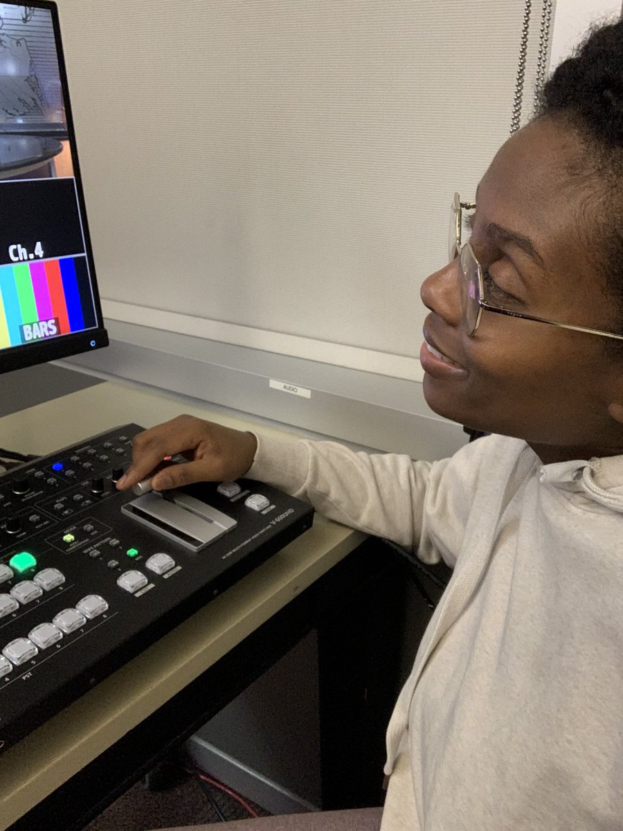 LoniB_TV's tweet photo. Day 2 of working with the A Team in the ODU TV News Studio and getting hands on with the equipment. 

I’m starting to get the hang of things! 😁

#ODUTVNews #ODUJournalismStudent https://t.co/rQpLzgAgL0