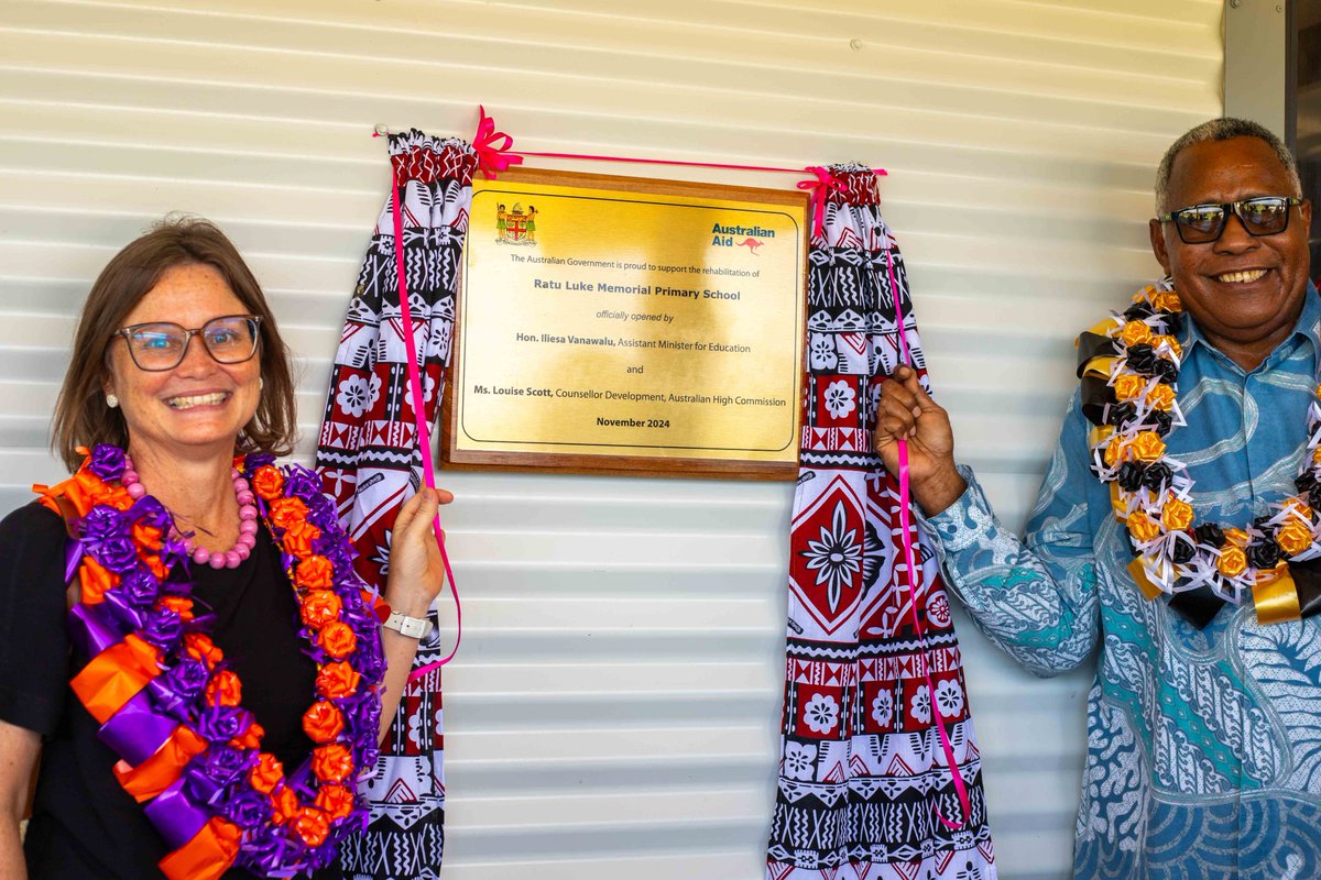 AusHCFJ's tweet photo. 🇫🇯 and 🇦🇺 have celebrated the opening of two schools in Vanua Levu, Ratu Luke Secondary School and Wailevu West District School.

Together, we've now rebuilt 9 schools with new classrooms, staff housing, dining halls under the Cyclone Recovery Program. https://t.co/mFGxNbSTC7