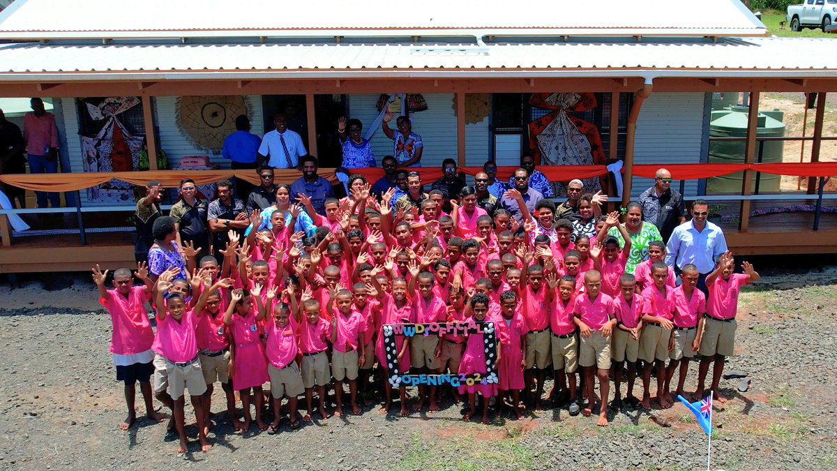 AusHCFJ's tweet photo. 🇫🇯 and 🇦🇺 have celebrated the opening of two schools in Vanua Levu, Ratu Luke Secondary School and Wailevu West District School.

Together, we've now rebuilt 9 schools with new classrooms, staff housing, dining halls under the Cyclone Recovery Program. https://t.co/mFGxNbSTC7