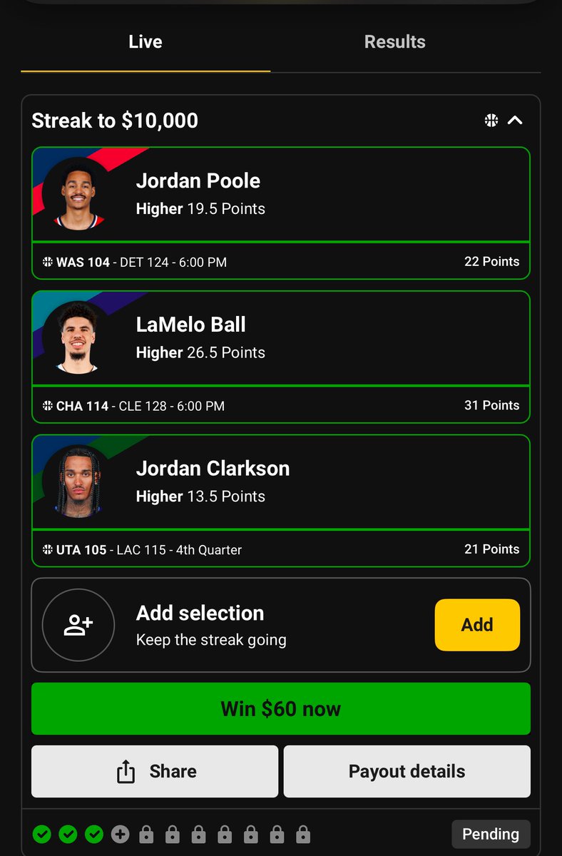 On the road to 10k with <a href="/UnderdogPicks/">Underdog Picks</a> 
We going for it 🥂😎
